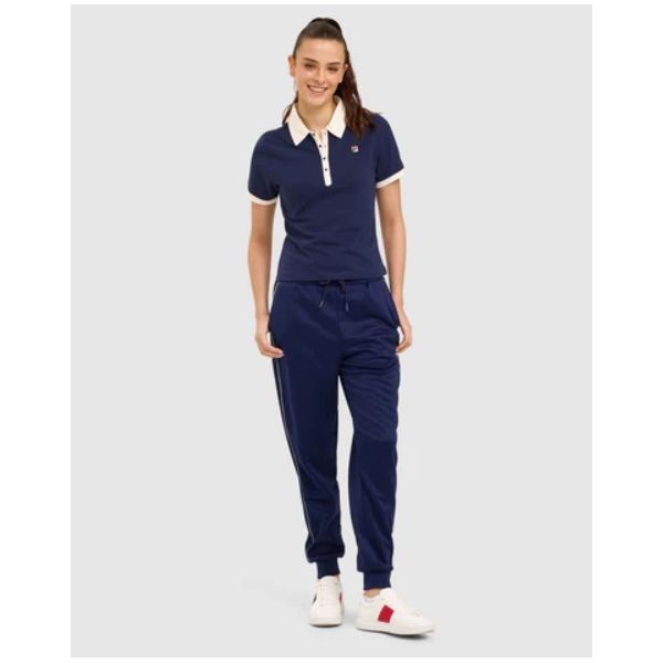 FILA HARLO WOMENS FITTED ICONIC POLO- FNAVY/GARDENIA