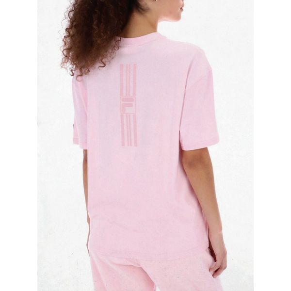 FILA CINZIA WOMENS FIT TEE WITH TONAL FRONT AND BACK GRAPHIC-PINKA BOO