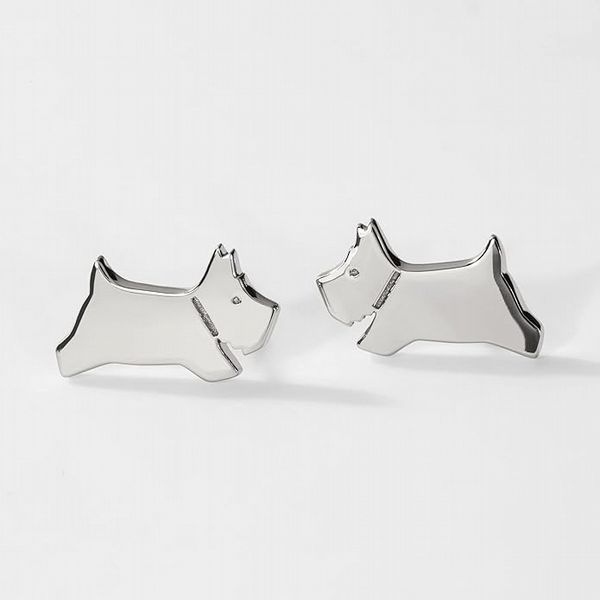 Radley Chelsea Creek Ladies Polished Silver Plated Sterling Silver Jumping Dog Stud Earrings