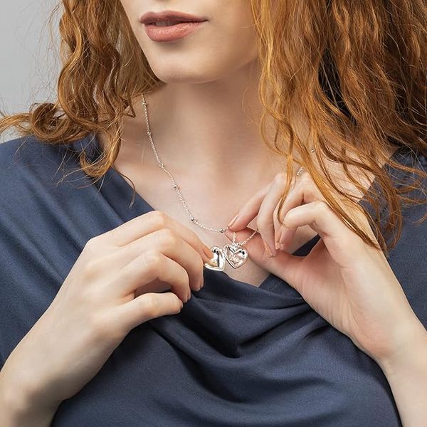 Radley Love Letters Ladies Silver Plated Bobble Chain Heart Locket Necklace