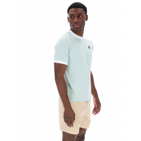 Fila Marconi Mens Essential Ringer Tee-Surf Spray/White