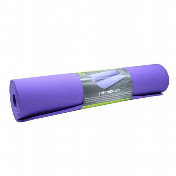 Urban Fitness 6mm Yoga Mat (Purple, 183cm x 61cm x 6mm)