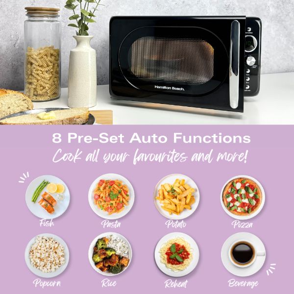 Hamilton Beach Ella Kitchen Bundle Black - Kettle,  2 Slice Toaster and Microwave