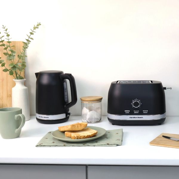 Hamilton Beach Ella Kitchen Bundle Black - Kettle,  2 Slice Toaster and Microwave