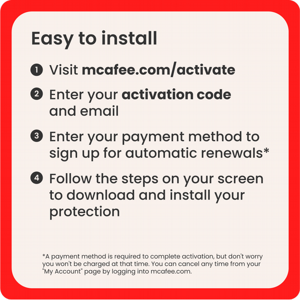 McAfee Internet Security  1 Device,  1 Year - Automatic Renewal - Digital Download
