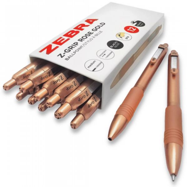 Z-Grip Smooth Rose Gold Retractable, Black Ink