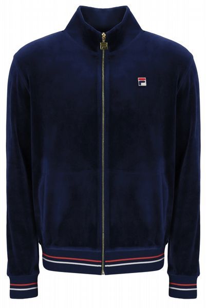 Fila - Falken - Velour Track Top With Gold Trim- Fila Navy XS