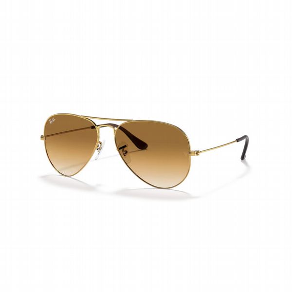 Rayban Aviator Large Metal Arista Gold with Light Brown Lens