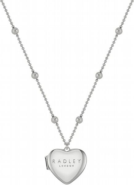 Radley Love Letters Ladies Silver Plated Bobble Chain Heart Locket Necklace