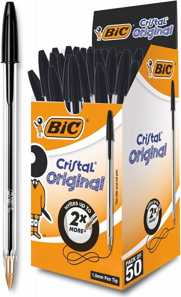 Bic Cristal Medium Ballpoint Pen Black 837363 - Pack of 50