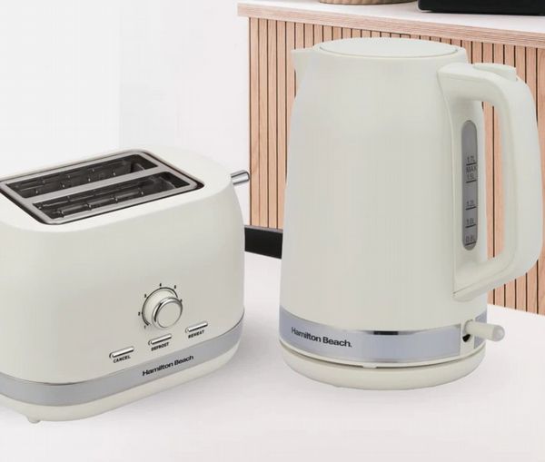 Hamilton Beach Ella Kettle and 2 Slice Toaster Bundle Latte