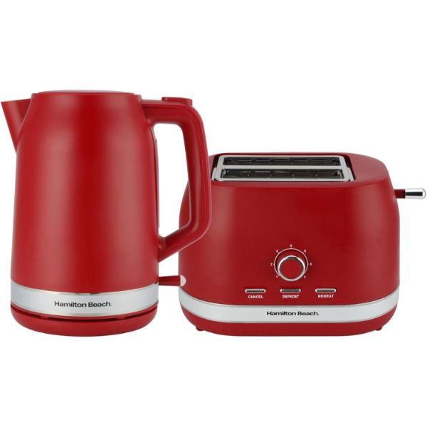 Hamilton Beach Ella Kettle and Toaster Bundle Red