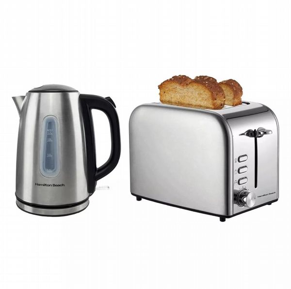 Hamilton Beach Rise Brushed Kettle and 2 Slice Toaster