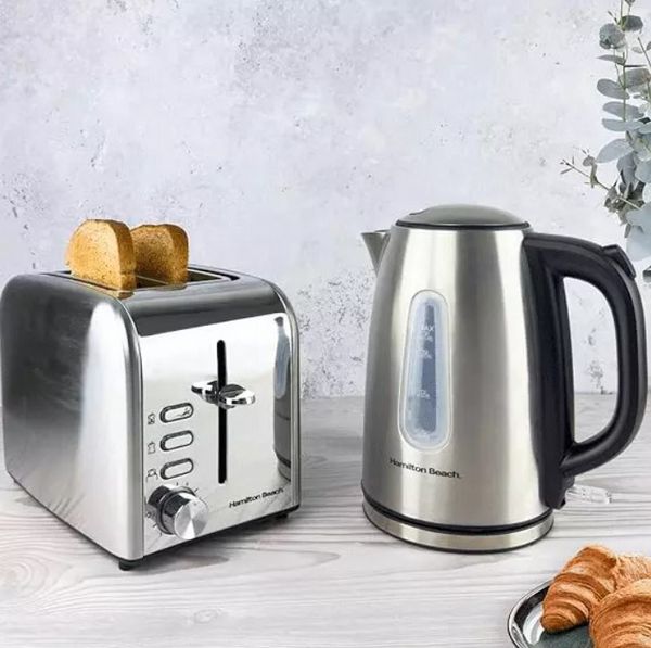 Hamilton Beach Rise Polished Kettle and 2 Slice Toaster