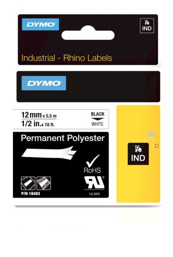 Dymo Rhino Indust Perm Polyester Tape 12m