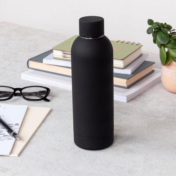 Water bottle - Black (stainless steel, 500ml)