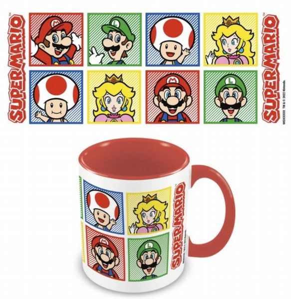 Super Mario (4 Colour) Red 11oz/315ml Coloured Inner Mug