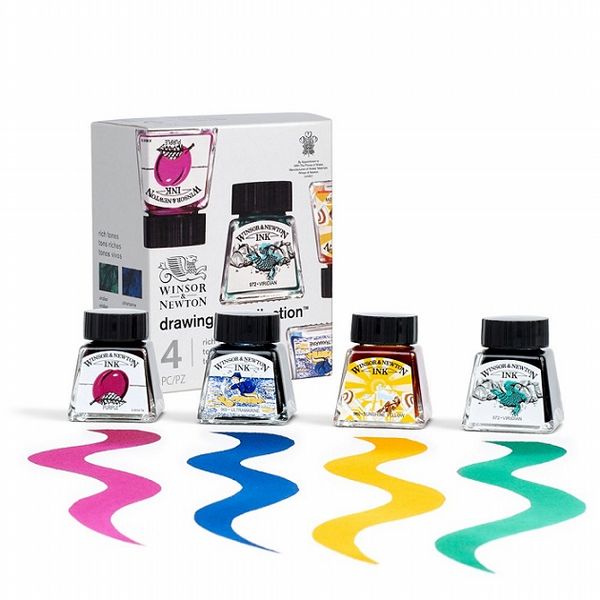 Winsor & Newton: Drawing Ink: 14ml: Rich Tones Collection: Set of 4