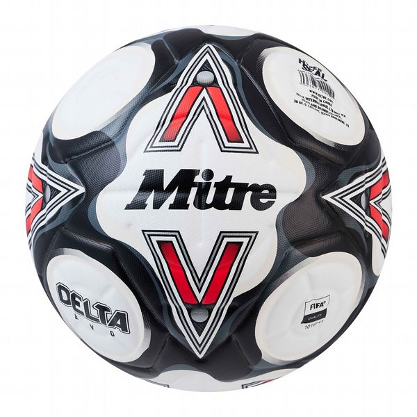 Mitre Delta Evo Football White/Black/Red - 5