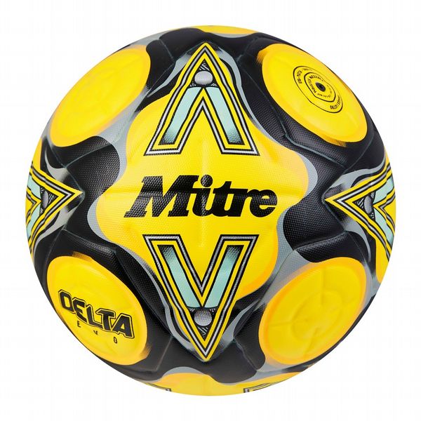 Mitre Delta Evo Football Yellow/Black/Grey - 5